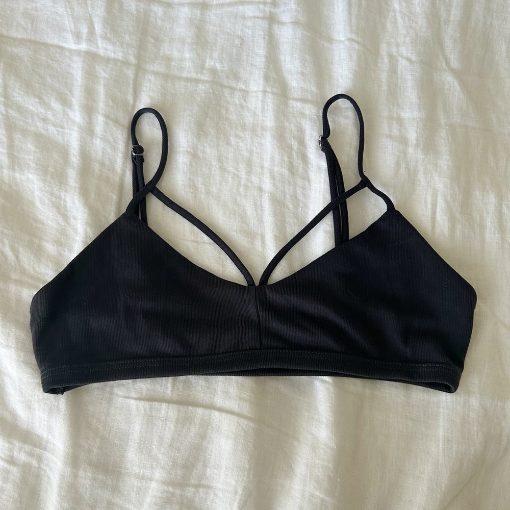 Honey Punch charcoal gray bralette